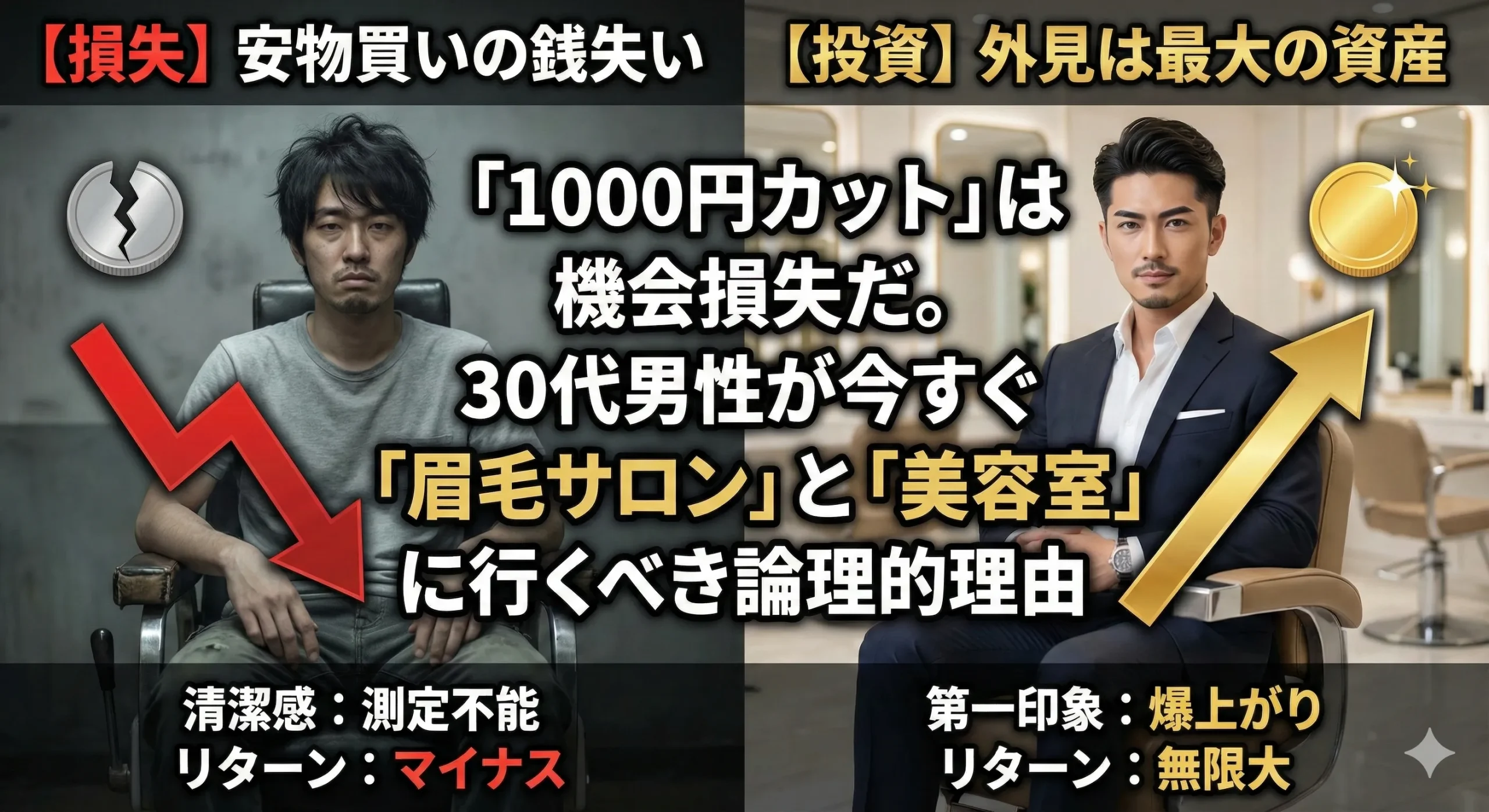 「1000円カット」は機会損失だ。30代男性が今すぐ「眉毛サロン」と「美容室」に行くべき論理的理由